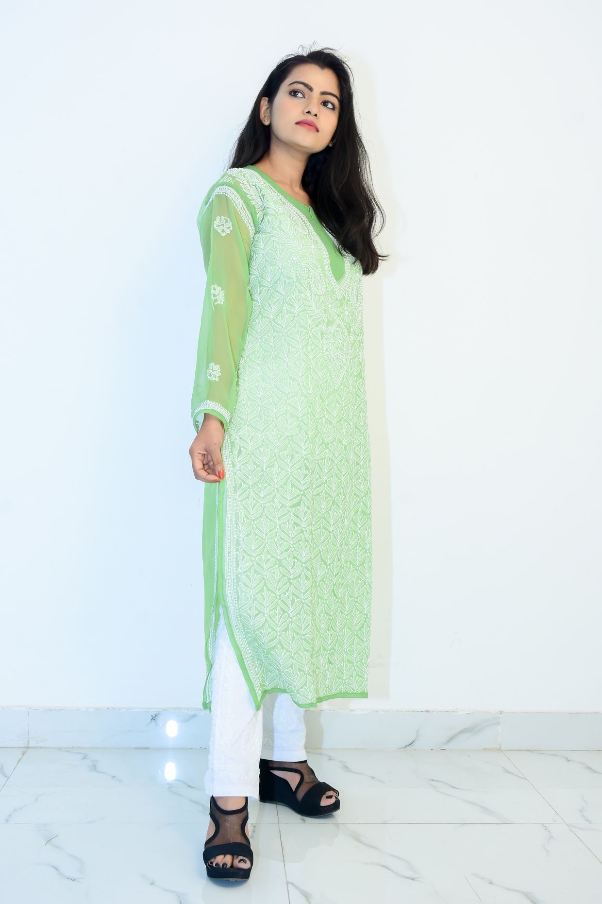 Pista Green Kurta Set | Pista green colour, Indian wear, Outfits