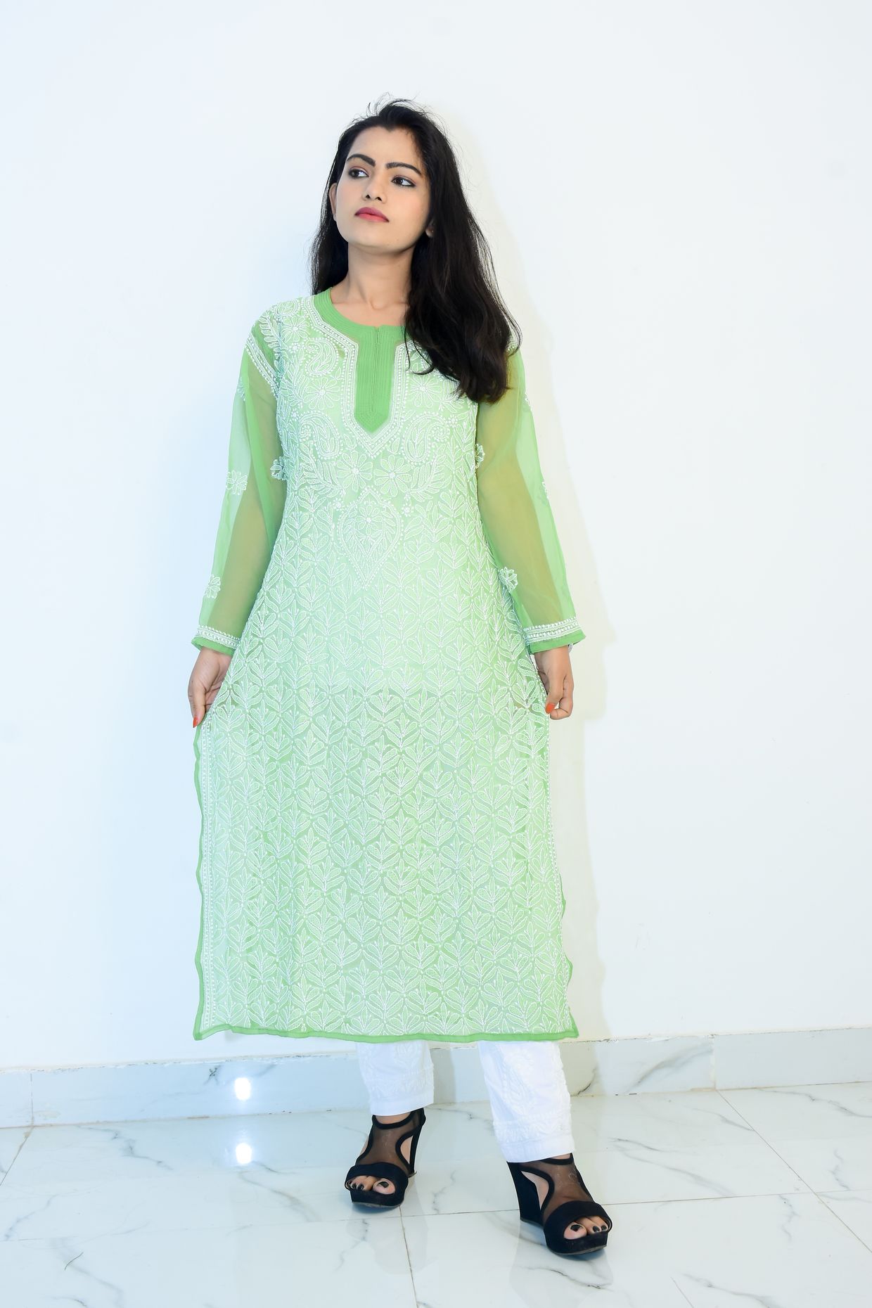 Light Green Kurta Set. – Shyam Narayan Prasad